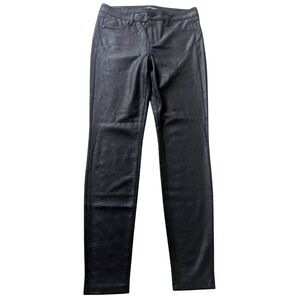 Liverpool Los Angeles Snakeskin Faux Leather Pants Slim Black Trousers Size‎ 6